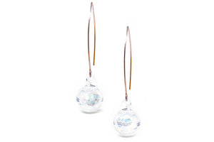 glass ball long-hook earrings