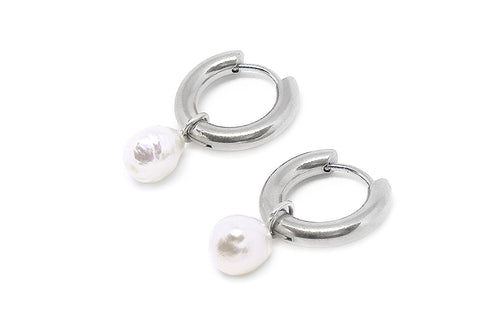 freshwater pearl hoop earrings