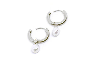 freshwater pearl hoop earrings