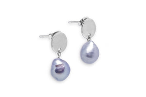 freshwater pearl disc earrings