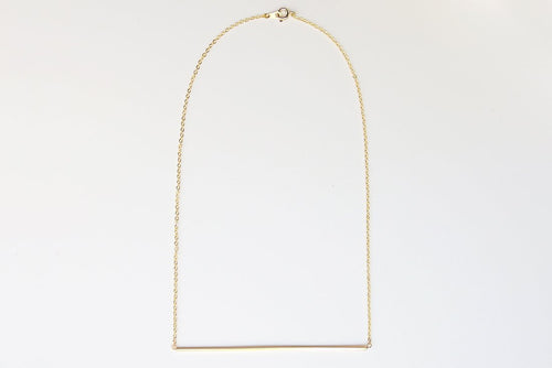 gold long bar necklace