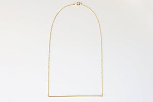 gold long bar necklace