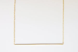 gold long bar necklace